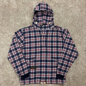 The Vermont Flannel Co. Hooded Pullover Flannel Anorak USA Made Size XS